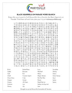 Black Squirrels Word Search